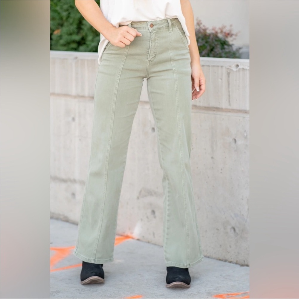 Judy Blue Greenwich high waisted straight leg front seam jeans JB88688 Sz 14W